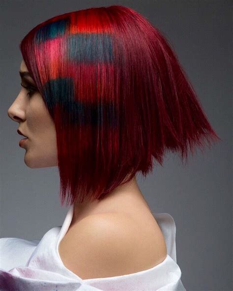 pin  ve  color blocking hair styles beauty long hair styles