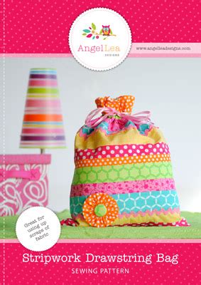 drawstring bag pattern angel lea designs