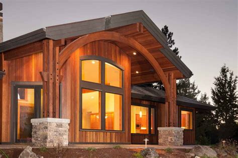 houses  natural wood exterior  home stratosphere