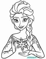 Coloring Elsa Frozen Pages Pdf Disneyclips Snowflake Close sketch template