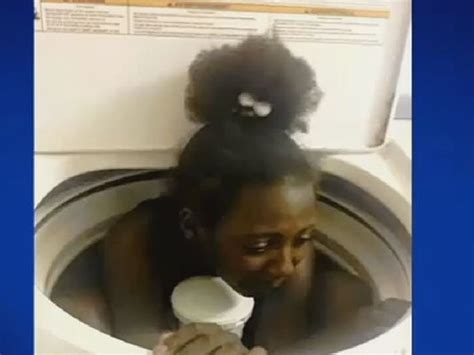 Girl Falls Into Washing Machine Gets Stuck