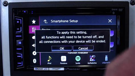 smartphone settings   pioneer touch screen radio youtube