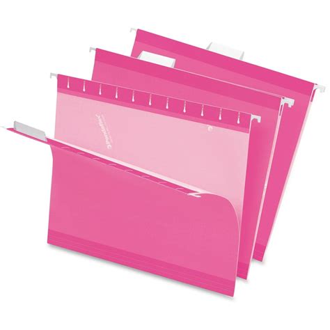 pendaflex pfxpin pink reinforced hanging file folders  box