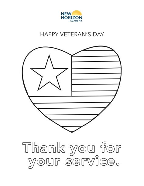 veterans day coloring sheet  horizon academy