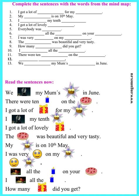 thematic vocabulary birthday games  learn english