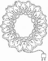 Christmas Coloring Pages Wreath Light Yule Printable Adult Dover Color Sheets Holiday Doverpublications sketch template