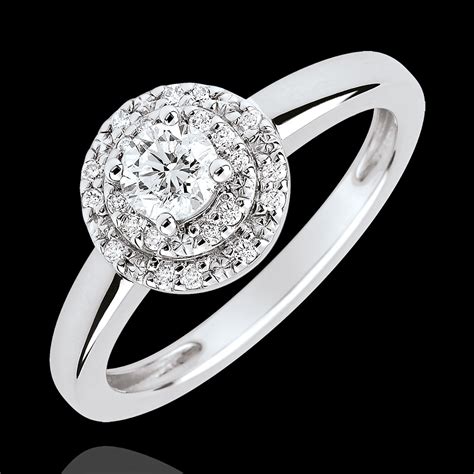 bague de fiancailles destinee double halo diamant  carat  blanc  carats bijoux