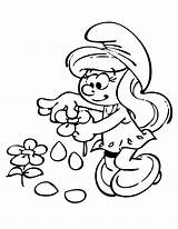 Coloring Smurfette Pages Smurf Printable Flower Smurfs Names Clipart Drawings Color Print Library Hmcoloringpages sketch template
