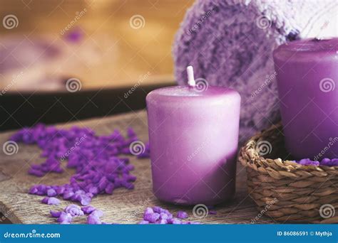 purple spa setting stock image image  luxury meditation