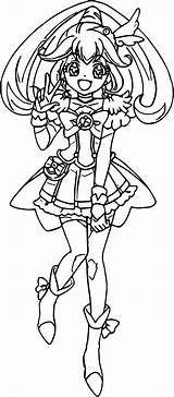 Glitter Force Coloring Peace Cure Wecoloringpage sketch template