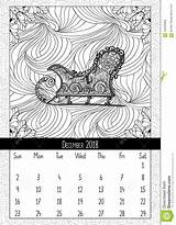 Sledge Santas Calendar Coloring December Book Preview sketch template
