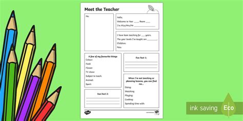 meet  teacher template printable templates