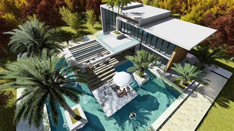 sketchup drawing  stories modern villa design  exclusive pool youtube