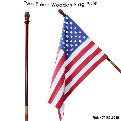 toland home garden wooden flag pole  mahogany finish  outdoor house fl ebay