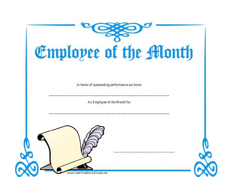employee   month certificate template blue fill  sign