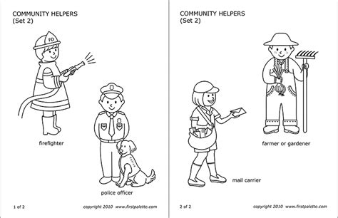 community helpers peoples jobs  printable templates coloring