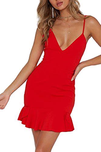 Zalalus Women’s Bodycon Cocktail Party Dresses Deep V Neck Backless