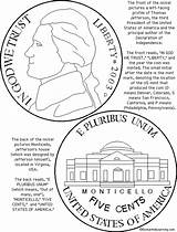 Nickel Coloring Jefferson Thomas Money Printout Sheets Enchantedlearning Worksheets Pages Learning History Math Kindergarten Coin Coins 99worksheets Penny Activities Enjoy sketch template