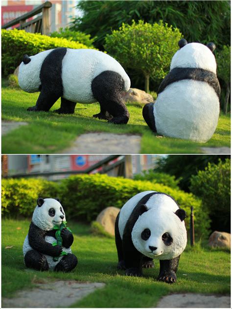 panda garden statues set panda animal garden ornaments