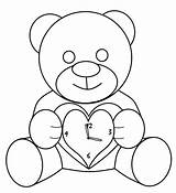 Clock Pages Teddy Bear sketch template