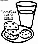 Coloring Cookies Pages Cookie Milk Sheet Template Popular sketch template