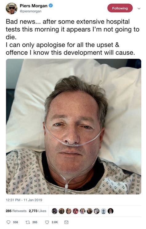 I Cant Remember A Damn Thing About It Piers Morgans Hospital Visit