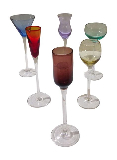 Vintage Stemmed Cordial Glasses Set Of 6 Glassware Vintage