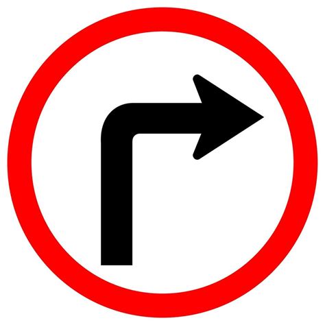 turn  traffic road sign isolate  white backgroundvector illustration eps