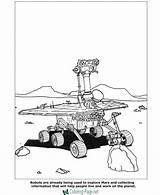 Coloring Space Pages Mars Robot Rover Printable Para Robots Colorear Marte Dibujo Kids Coloriage Color Clipart Kleurplaat Transportation Sheets Bilde sketch template