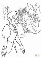 Coloring Pages Cinderella Sisters Two Stepmother Printable Silhouettes sketch template