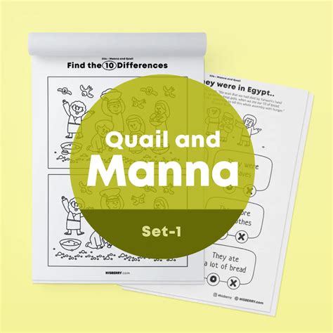 manna  quail activity worksheets bible lesson  kids hisberry