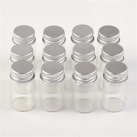 mm ml mini glass bottles  aluminium lid empty small wishing bottle glass vials jars
