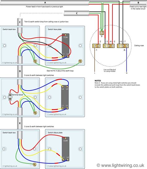 light switching circuit diagram  cable colours light switch wiring lighting