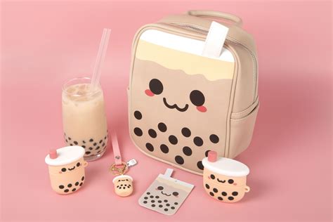 amazon com cute kawaii bubble milk tea with boba pearls and balls t