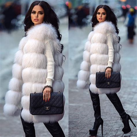 pin by milagros on she s in fashion fur jacket outfit white fur