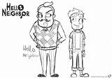 Neighbor Hello Pages Coloring Characters Printable Drawing Kids Deviantart Bettercoloring sketch template