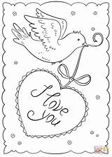 Coloring Printable Cards Card Valentines Pages Supercoloring Valentine Drawing Crafts St sketch template