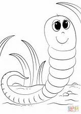 Verme Worms Worm Gusano Animados Bookworm Getcolorings Lacraia Feliz Earthworm Minhocas sketch template
