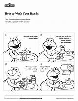 Handwashing Elmo Worksheets Cards sketch template