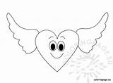 Coloring Wings Heart Pages Valentine Valentines Coloringpage Eu Hearts Colouring Printable Sheets Diy Valantine Books sketch template