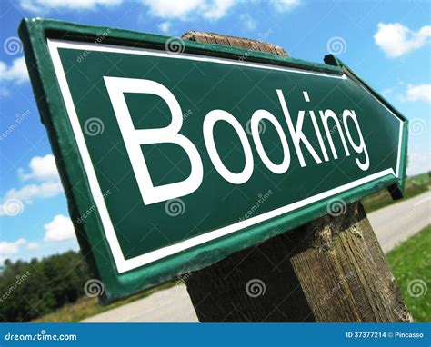 booking road sign stock photo image  pointer arrow