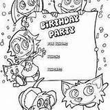 Birthday Invitation Coloring Pages Party Kids Animals Cards Hellokids Dragon Kid Fairy sketch template
