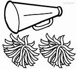 Megaphone Pages Cheerleading Cheer Printable Coloring Colouring sketch template