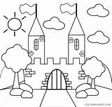 Castle Coloring Preschool Pages Toddler Easy Princess Simple Drawing Coloring4free Disney Kids Color Castles Coloured Flowers Getdrawings Life Princesses Car sketch template