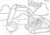 Blippi Wonder Excavator Tractor Cricut sketch template