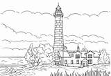 Coloring Lighthouse Pages Michigan Sable Point Big Carolina North Cape Ludington Hatteras Printable Template Drawing Sketch Templates sketch template