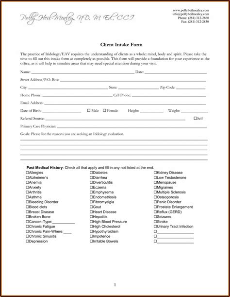 Legal Client Intake 22 Printable Client Intake Form Law Firm Pdf