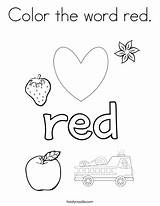 Coloring Red Worksheet Color Word Pages Blue Things Preschool Printable Colors Activities Words Worksheets Twistynoodle Sheets Toddlers Noodle Kindergarten Activity sketch template