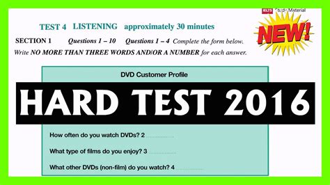 ielts listening practice test 2016 with answers hard exam youtube