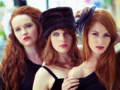 Three Redheads Together 2 9 Long Hair Girl Red Ombre Hair Long Hair